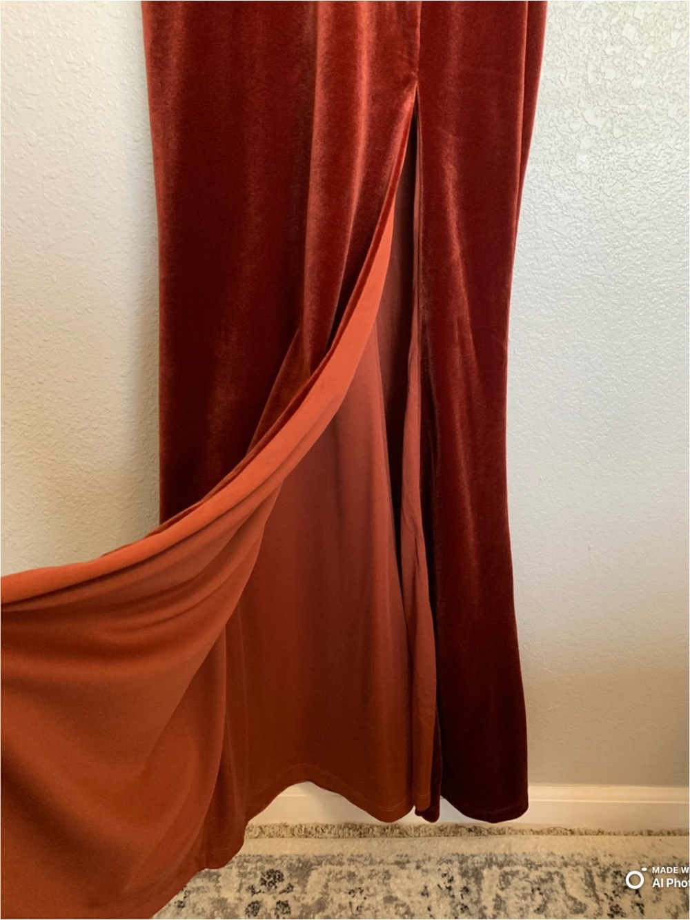 Lulus XS Immensely Glam Rust Velvet Backless Maxi Dress NWT FLAW Formal Party - Picture 7 of 15